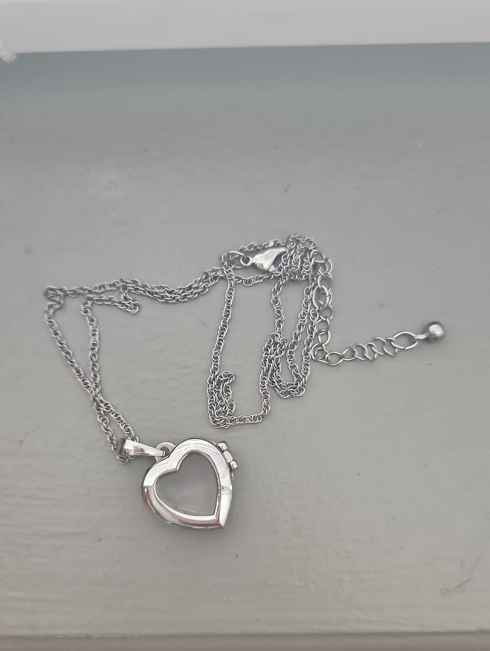 Heart Locket Necklace - Silver Tone